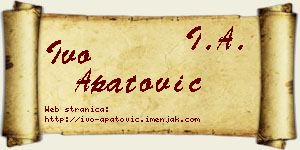 Ivo Apatović vizit kartica